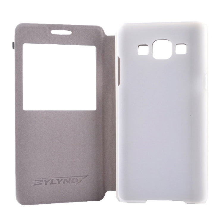Litchi Texture Solid Color Horizontal Flip Leather Case with Holder & Caller ID Window for Galaxy A3 / A300