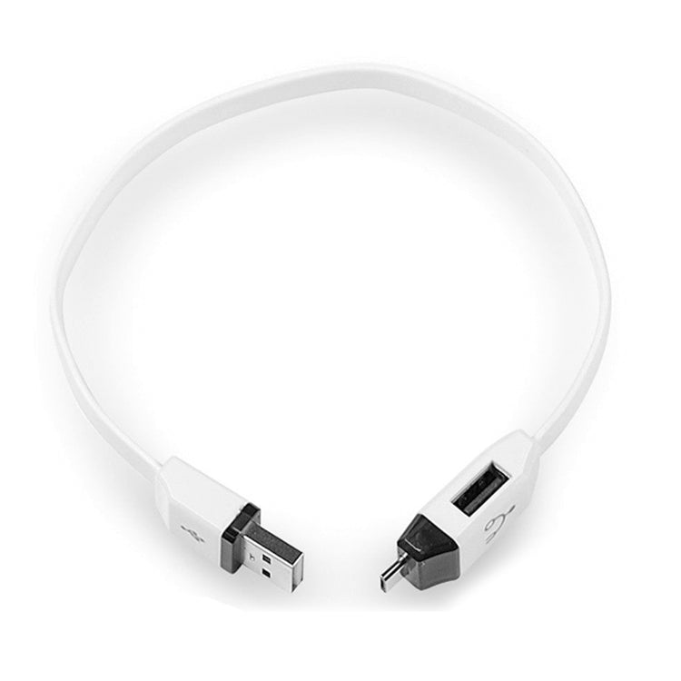 OTG-Y-01 USB 2.0 Male to Micro USB Male + USB Female OTG Charging Data Cable for Android Phones / Tablets with OTG Function, Length: 30cm(White)