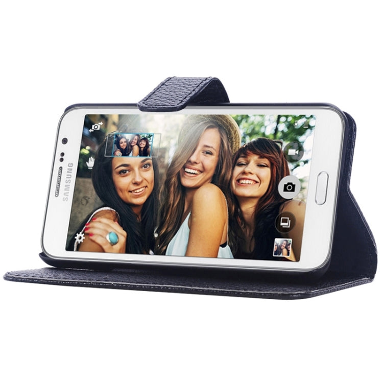 Litchi Texture Horizontal Flip Leather Case with Card Slots & Holder for Galaxy Grand Max/G7200