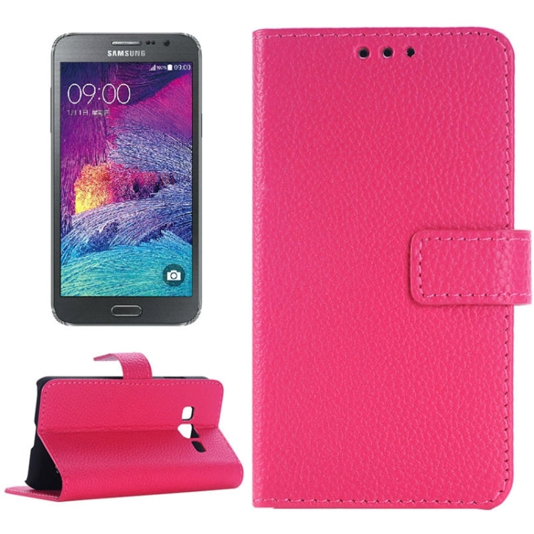 Litchi Texture Horizontal Flip Leather Case with Card Slots & Holder for Galaxy Grand Max/G7200