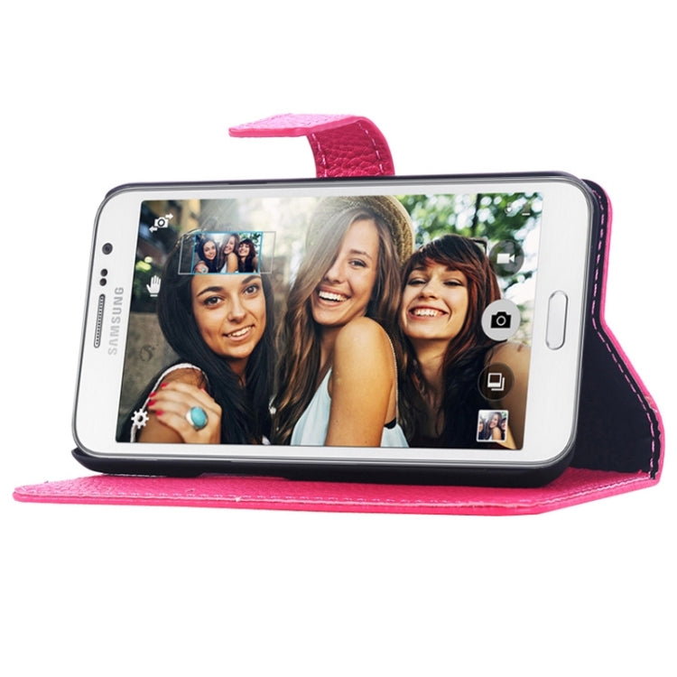 Litchi Texture Horizontal Flip Leather Case with Card Slots & Holder for Galaxy Grand Max/G7200