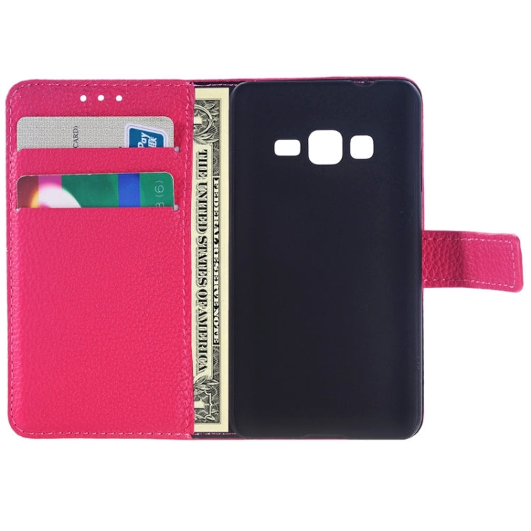 Litchi Texture Horizontal Flip Leather Case with Card Slots & Holder for Galaxy Grand Max/G7200