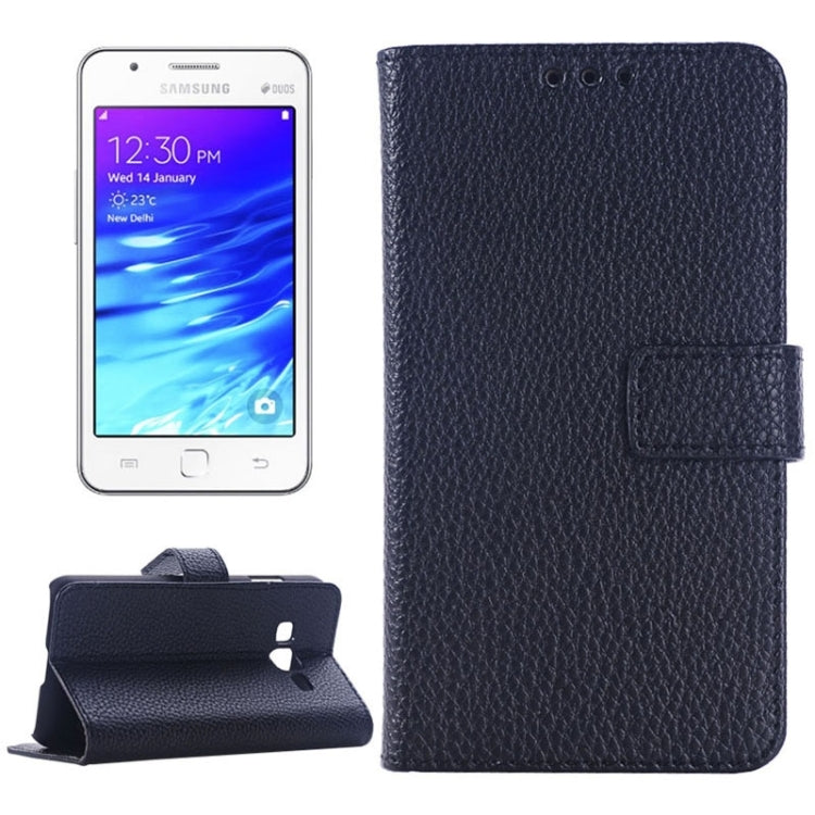 Litchi Texture Horizontal Flip Leather Case with Card Slots & Holder for Samsung Z1/Z130H