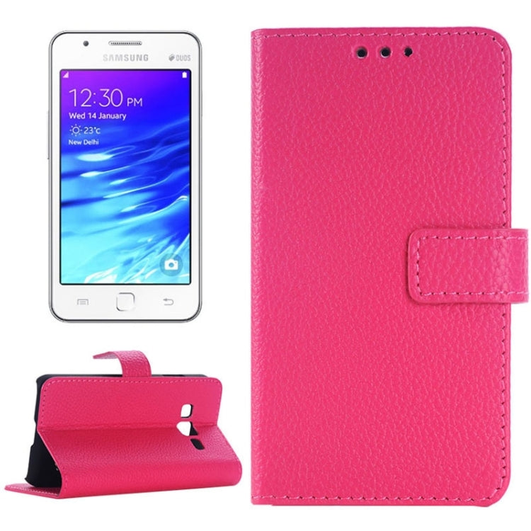 Litchi Texture Horizontal Flip Leather Case with Card Slots & Holder for Samsung Z1/Z130H