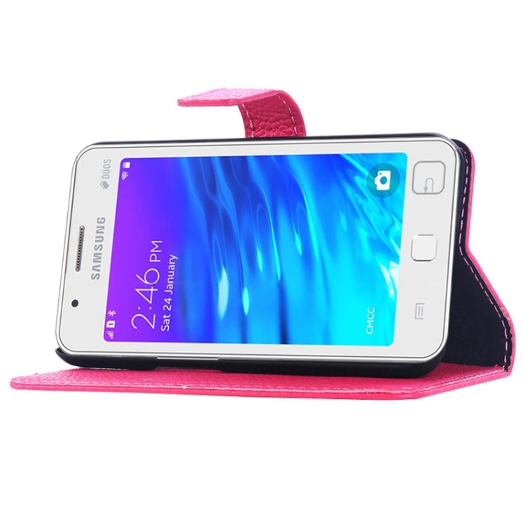 Litchi Texture Horizontal Flip Leather Case with Card Slots & Holder for Samsung Z1/Z130H
