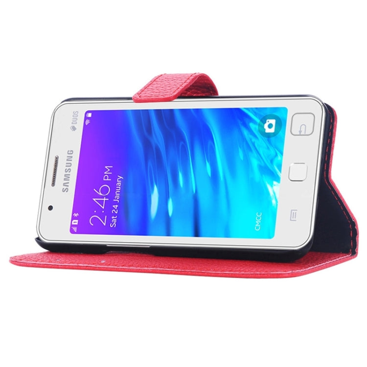 Litchi Texture Horizontal Flip Leather Case with Card Slots & Holder for Samsung Z1/Z130H
