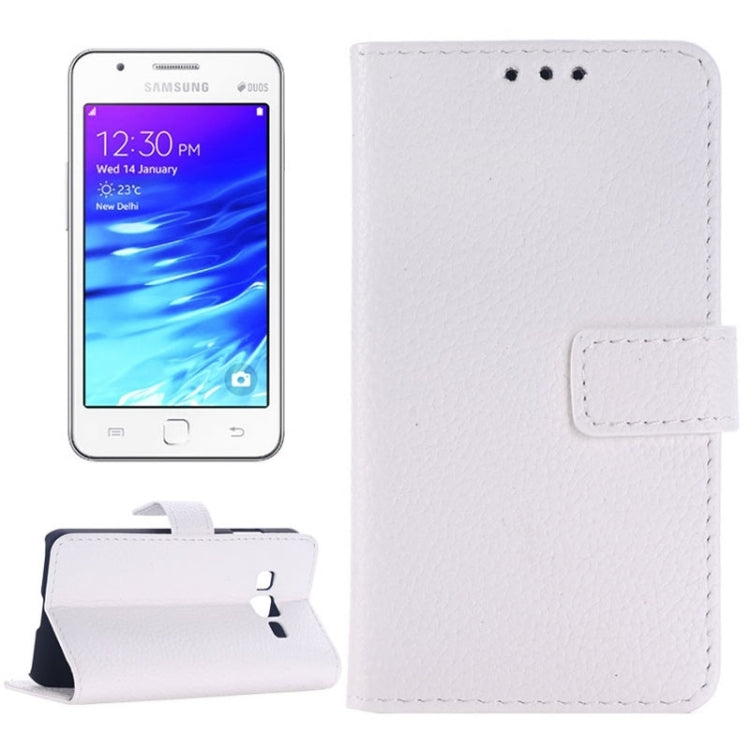 Litchi Texture Horizontal Flip Leather Case with Card Slots & Holder for Samsung Z1/Z130H
