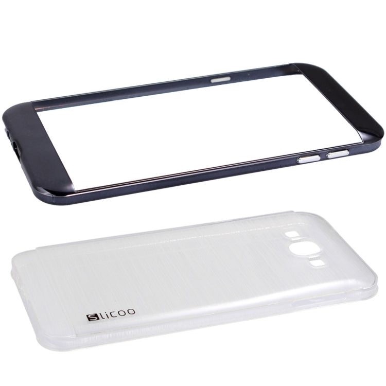 Slicoo Brushed Texture Electroplating Transparenct Combination Case for Galaxy A8 / A800