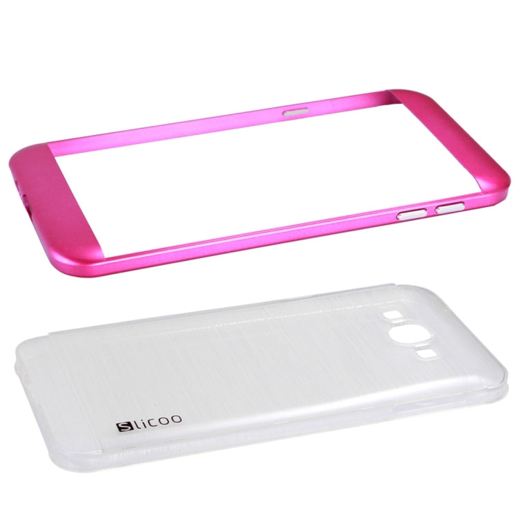 Slicoo Brushed Texture Electroplating Transparenct Combination Case for Galaxy A8 / A800