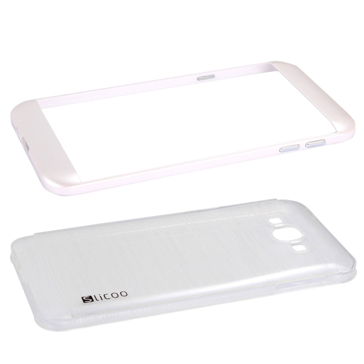 Slicoo Brushed Texture Electroplating Transparenct Combination Case for Galaxy A8 / A800