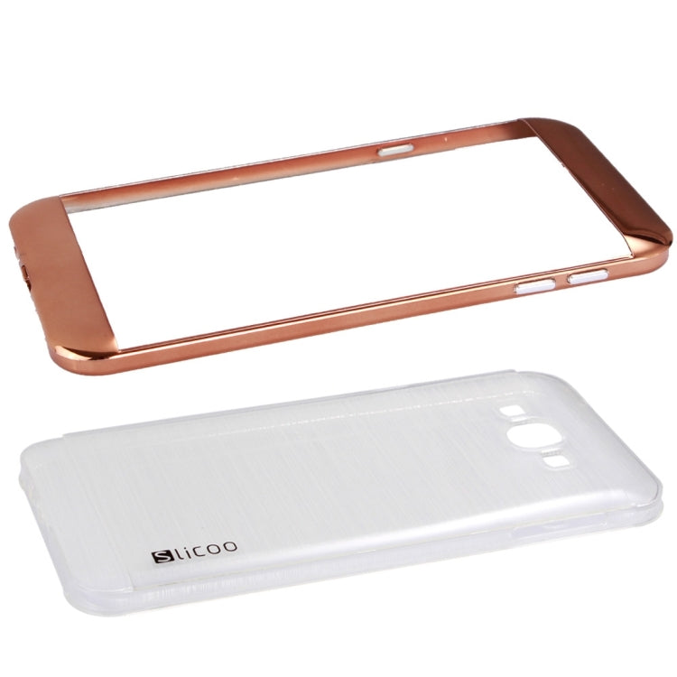 Slicoo Brushed Texture Electroplating Transparenct Combination Case for Galaxy A8 / A800