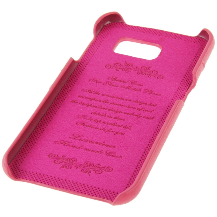 For Galaxy S6 Edge / G925 Card Wallet Litchi Genuine Leather Back Case
