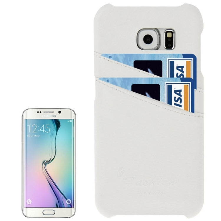 For Galaxy S6 Edge / G925 Card Wallet Litchi Genuine Leather Back Case