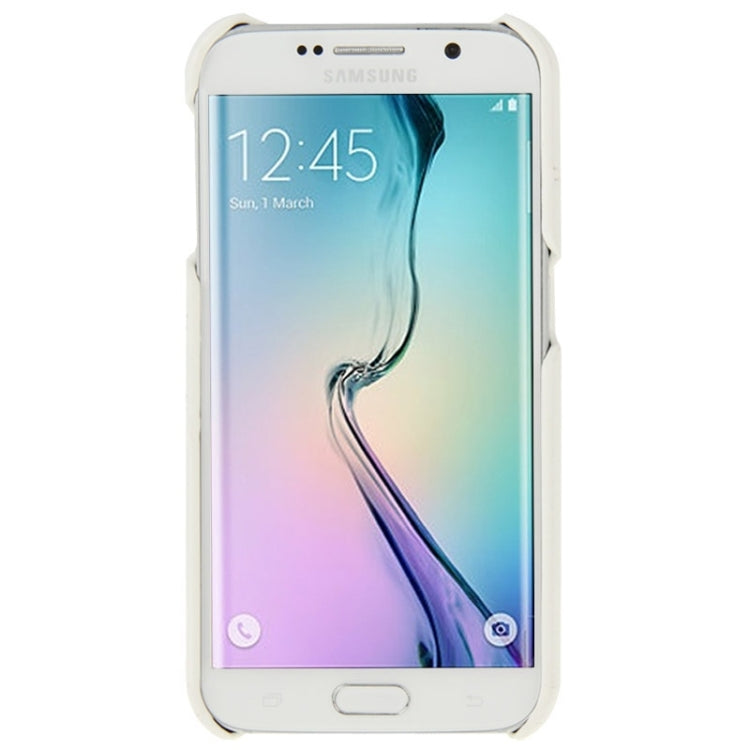 For Galaxy S6 Edge / G925 Card Wallet Litchi Genuine Leather Back Case