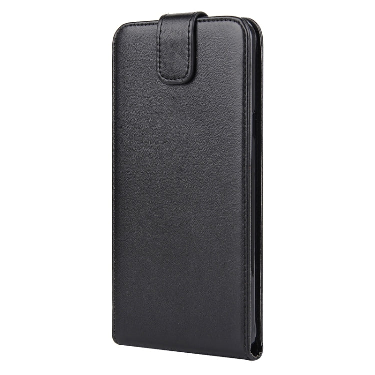 Nappa Texture Vertical Flip Magnetic Snap Leather Case for Galaxy A8(Black)
