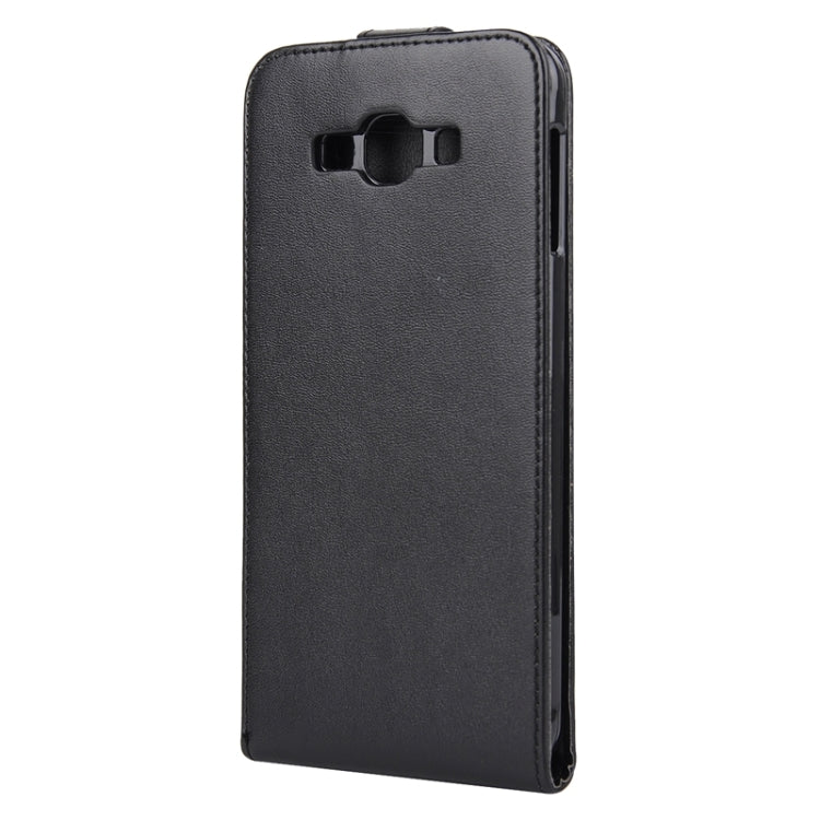 Nappa Texture Vertical Flip Magnetic Snap Leather Case for Galaxy A8(Black)