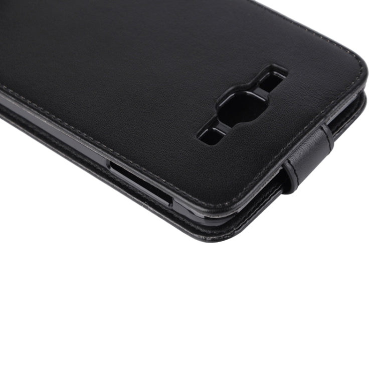Nappa Texture Vertical Flip Magnetic Snap Leather Case for Galaxy A8(Black)