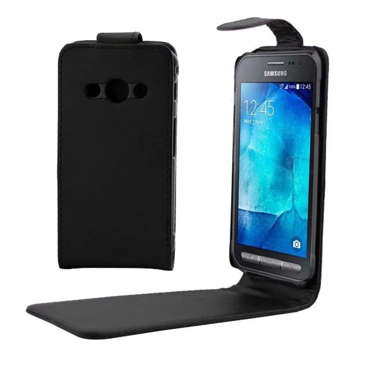 Nappa Texture Vertical Flip Magnetic Snap Leather Case for Galaxy Xcover 3 / G388F(Black)