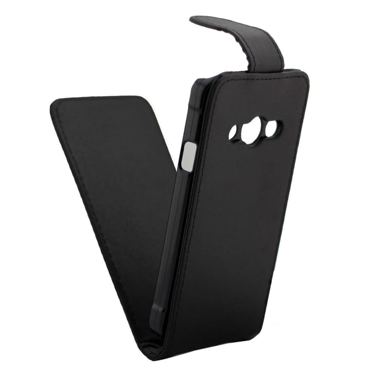 Nappa Texture Vertical Flip Magnetic Snap Leather Case for Galaxy Xcover 3 / G388F(Black)