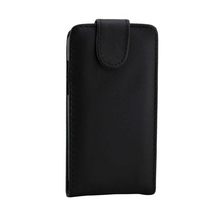 Nappa Texture Vertical Flip Magnetic Snap Leather Case for Galaxy J1(Black)