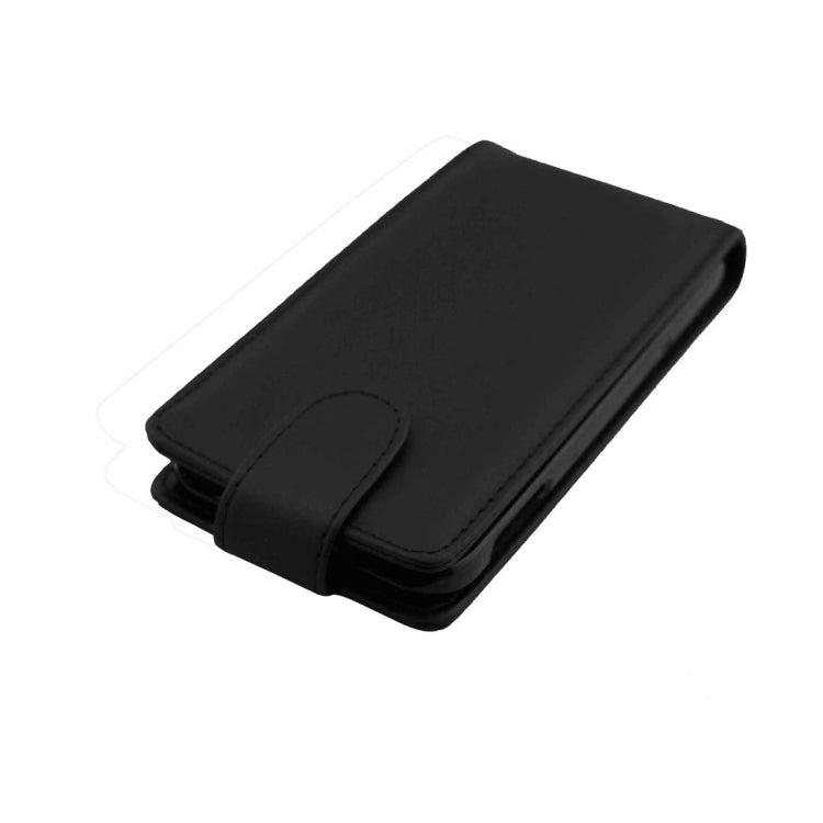 Nappa Texture Vertical Flip Magnetic Snap Leather Case for Galaxy J1(Black)
