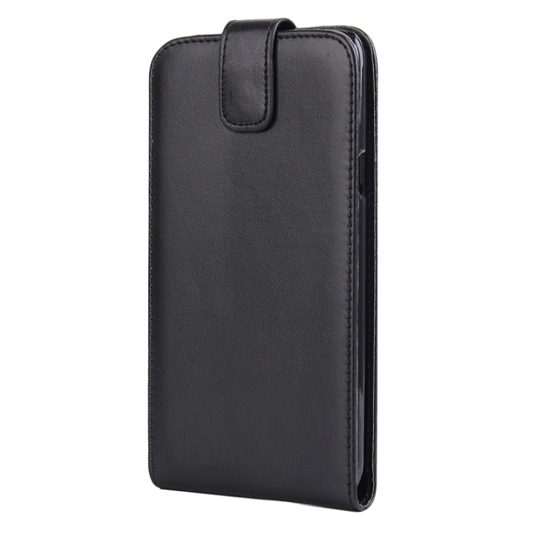 Nappa Texture Vertical Flip Magnetic Snap Leather Case for Galaxy J7(Black)