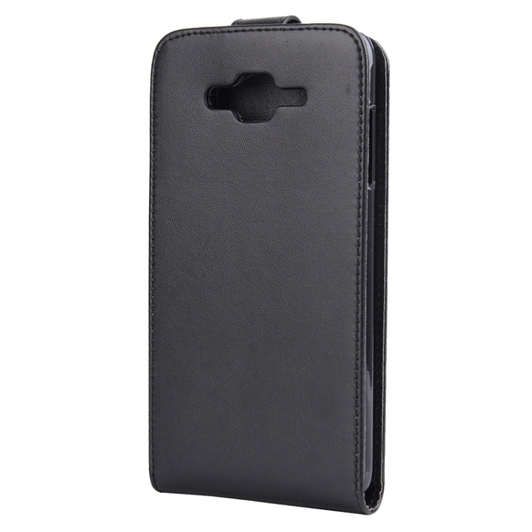 Nappa Texture Vertical Flip Magnetic Snap Leather Case for Galaxy J7(Black)