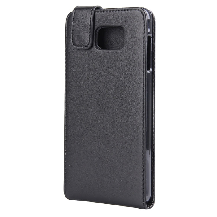 Nappa Texture Vertical Flip Magnetic Snap Leather Case for Galaxy Note 5 / N920(Black)