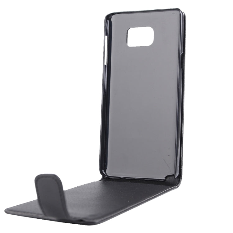 Nappa Texture Vertical Flip Magnetic Snap Leather Case for Galaxy Note 5 / N920(Black)