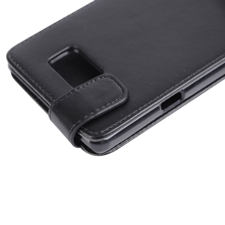 Nappa Texture Vertical Flip Magnetic Snap Leather Case for Galaxy Note 5 / N920(Black)