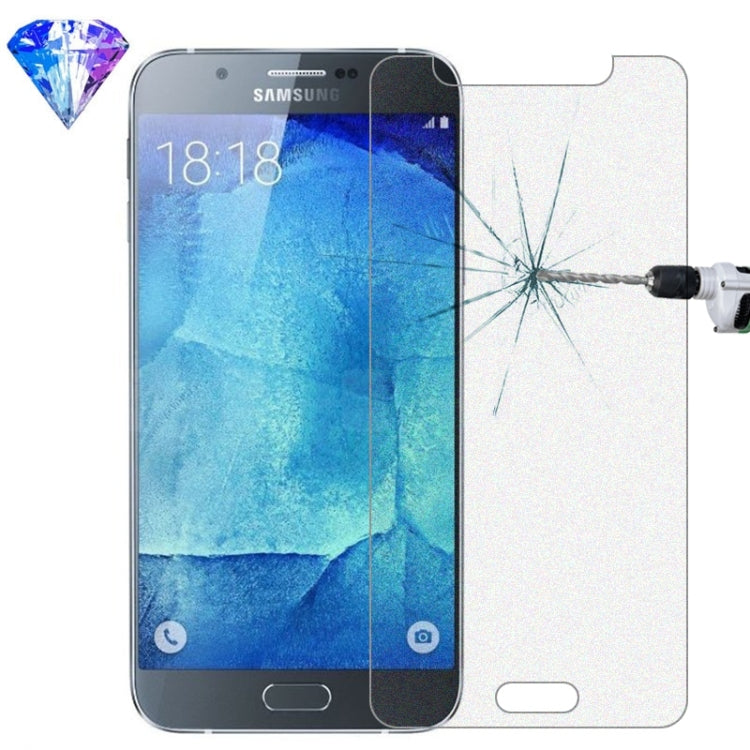LOPURS Silver Diamond 0.26mm 9H+ Surface Hardness 2.5D Explosion-proof Tempered Glass Film for Galaxy A8 / A800
