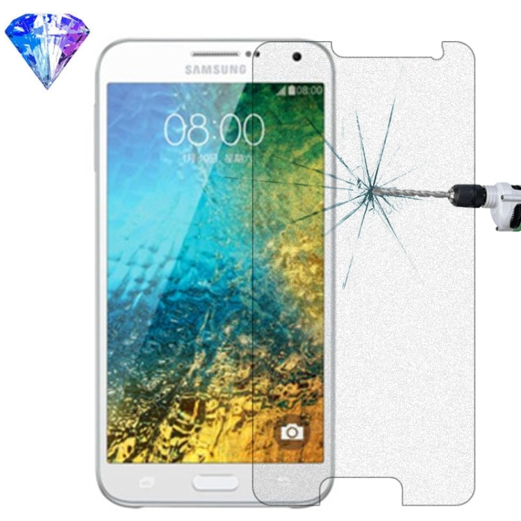 LOPURS Silver Diamond 0.26mm 9H+ Surface Hardness 2.5D Explosion-proof Tempered Glass Film for Galaxy E5 / E500