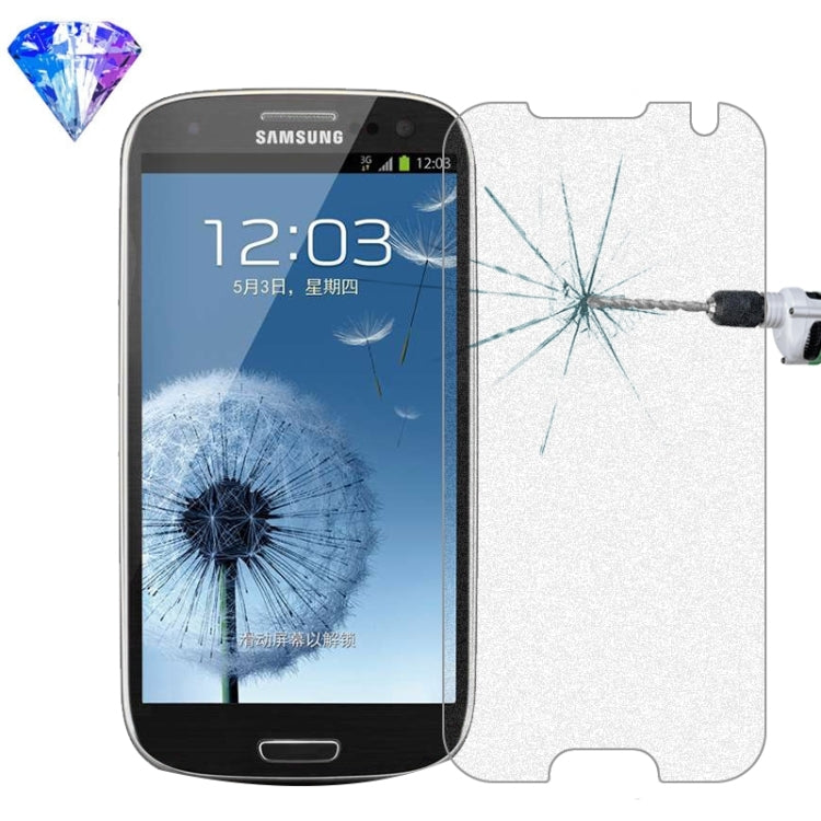 LOPURS Silver Diamond 0.26mm 9H+ Surface Hardness 2.5D Explosion-proof Tempered Glass Film for Galaxy SIII / i9300