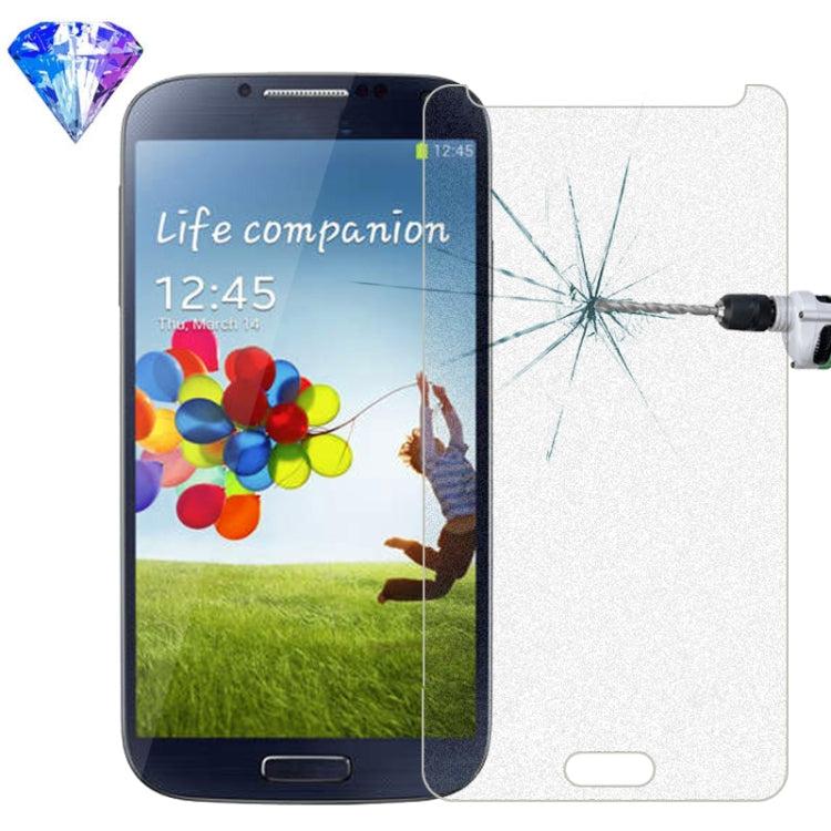 LOPURS Silver Diamond 0.26mm 9H+ Surface Hardness 2.5D Explosion-proof Tempered Glass Film for Galaxy S4 / i9500