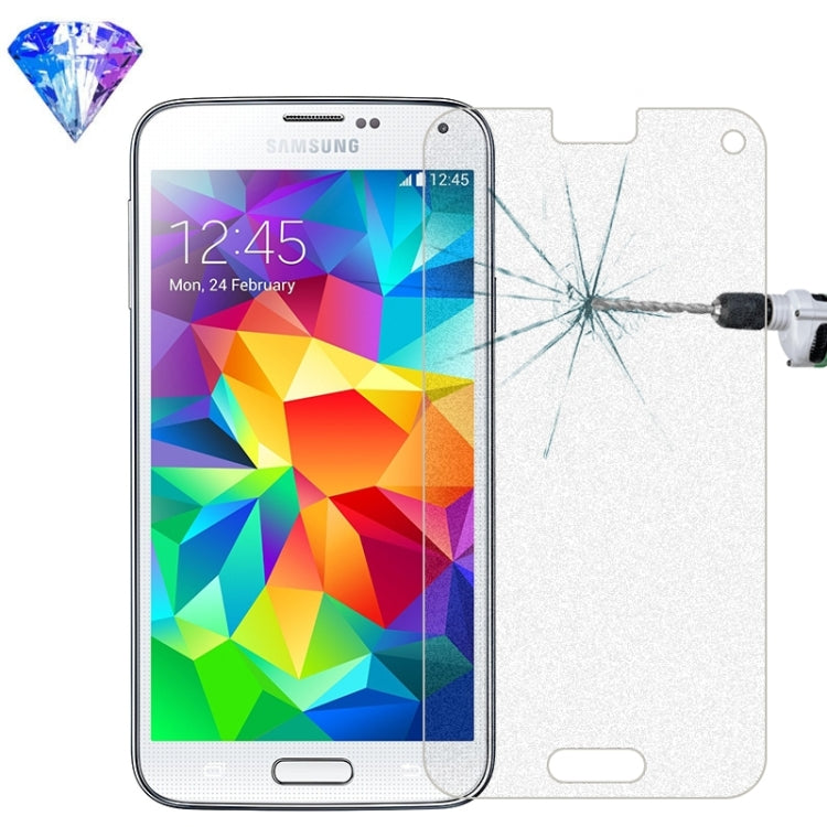 LOPURS Silver Diamond 0.26mm 9H+ Surface Hardness 2.5D Explosion-proof Tempered Glass Film for Galaxy S5 mini / G800