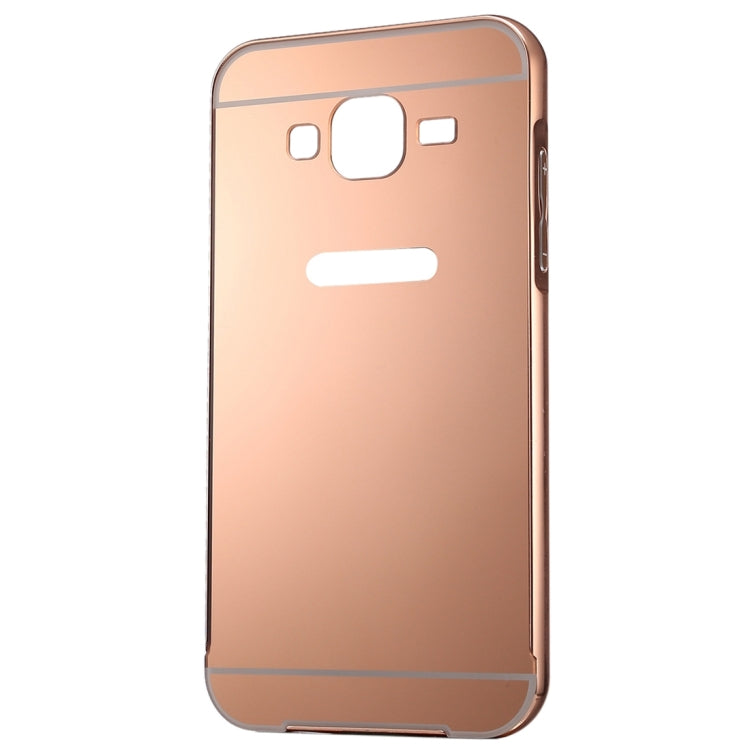 Fashionable Electroplating Push Pull Back Shell Cover + Metal Bumper Frame for Galaxy  J2 / J200