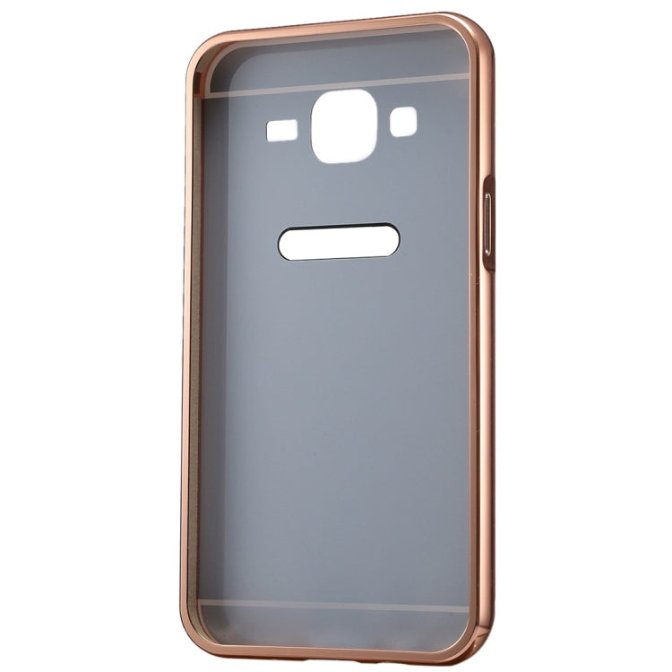 Fashionable Electroplating Push Pull Back Shell Cover + Metal Bumper Frame for Galaxy  J2 / J200