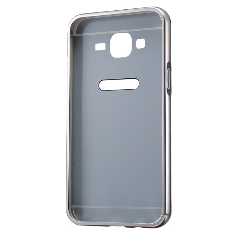 Fashionable Electroplating Push Pull Back Shell Cover + Metal Bumper Frame for Galaxy  J2 / J200