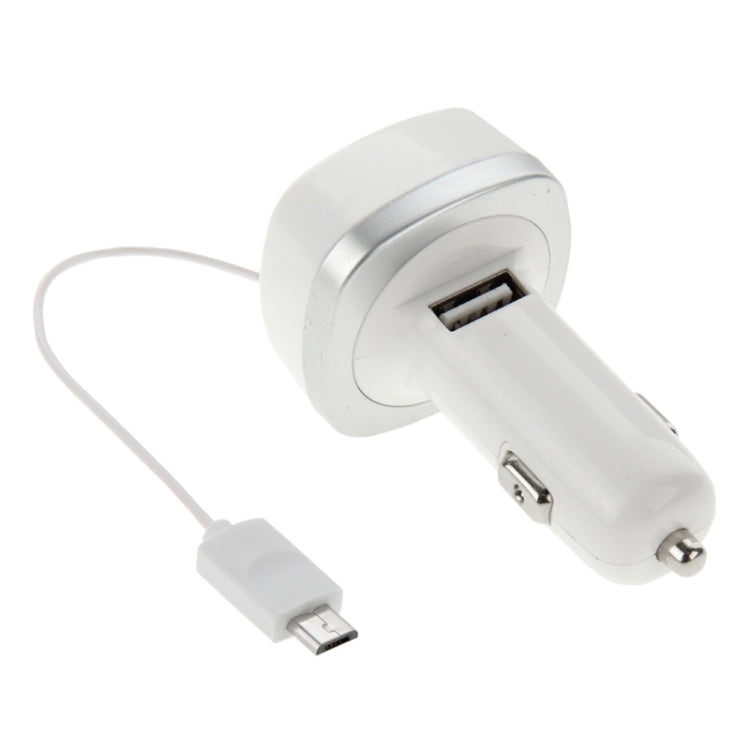 5V 2.1A Universal USB Car Charger with Micro USB Retractable Charging Cable for Galaxy S6 / S6 Edge / S5 / S IV / A3 / A7 / Note 4, Nokia, HTC, LG, Sony, Xiaomi Mobile Phone, Length: 60cm