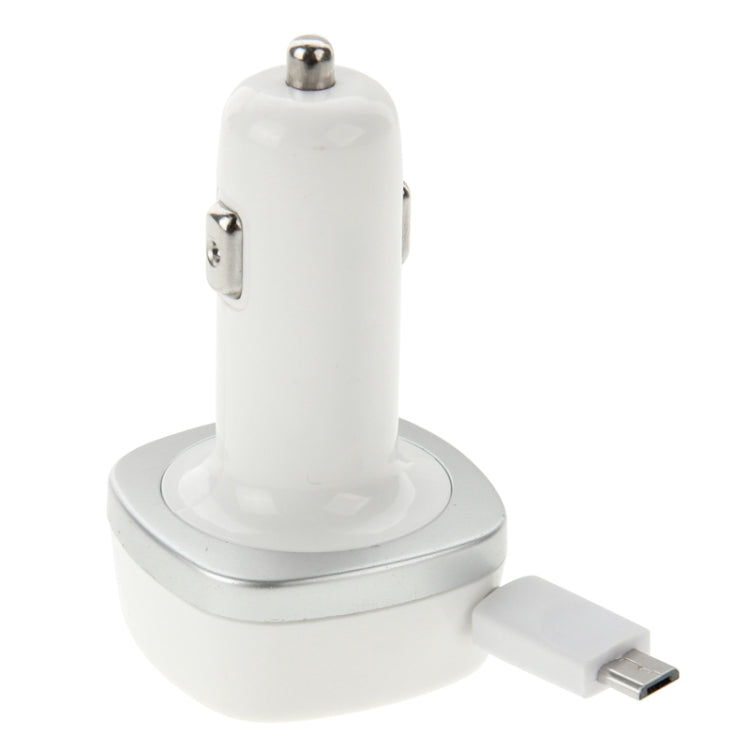 5V 2.1A Universal USB Car Charger with Micro USB Retractable Charging Cable for Galaxy S6 / S6 Edge / S5 / S IV / A3 / A7 / Note 4, Nokia, HTC, LG, Sony, Xiaomi Mobile Phone, Length: 60cm