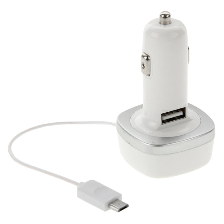 5V 2.1A Universal USB Car Charger with Micro USB Retractable Charging Cable for Galaxy S6 / S6 Edge / S5 / S IV / A3 / A7 / Note 4, Nokia, HTC, LG, Sony, Xiaomi Mobile Phone, Length: 60cm