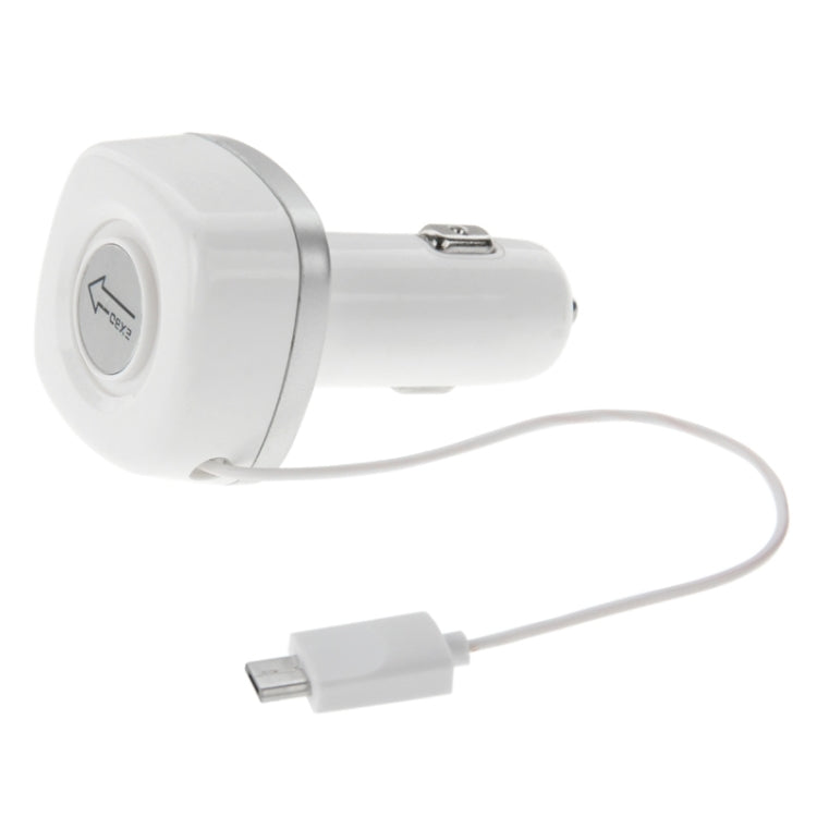 5V 2.1A Universal USB Car Charger with Micro USB Retractable Charging Cable for Galaxy S6 / S6 Edge / S5 / S IV / A3 / A7 / Note 4, Nokia, HTC, LG, Sony, Xiaomi Mobile Phone, Length: 60cm