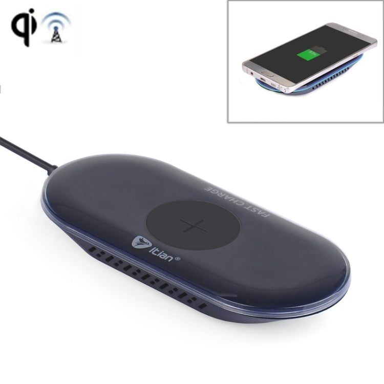 Itian A7 10W Qi Standard Wireless Charger with LED Indicator, For iPhone 8 / 8 Plus / X &  Galaxy S8 Plus / S8 / NOTE 5 / S6 Edge+(Black)