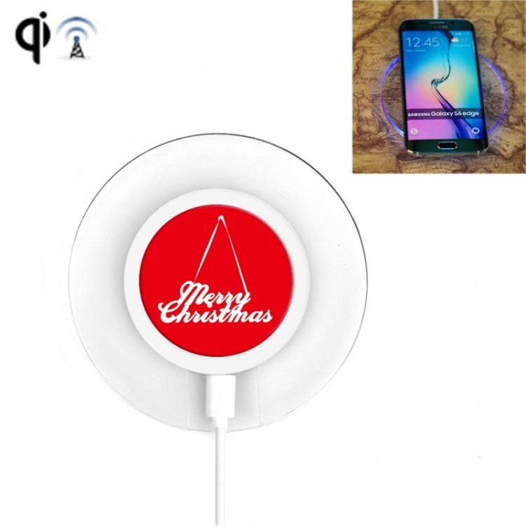 Itian A9 Christmas Qi Standard Circular Wireless Charger with LED Indicator  for iPhone 8 / 8 Plus / X &  Galaxy S6 / S6 edge+ / Note 5 / Nokia / LG / iPhone / HTC and Other Mobile Phone(Red)