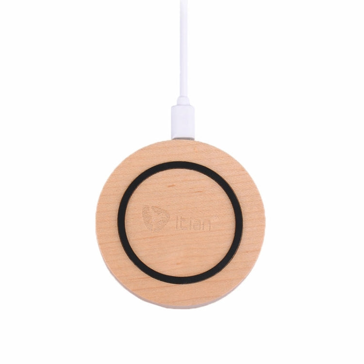 Itian Qi Wooden Round Wireless Charger Transmitter Charging Pad  , For iPhone 8 / 8 Plus / X &  Galaxy S6 / S6 edge , Nokia 930 / 830 / 735 / 920 / 928 / 1520 , HTC Droid DNA / 8X , LG Nexus4 / Nexus5 / Nexus6 / Nexus7 / G4 / G3 / G2 / G Pro , SONY Z3V