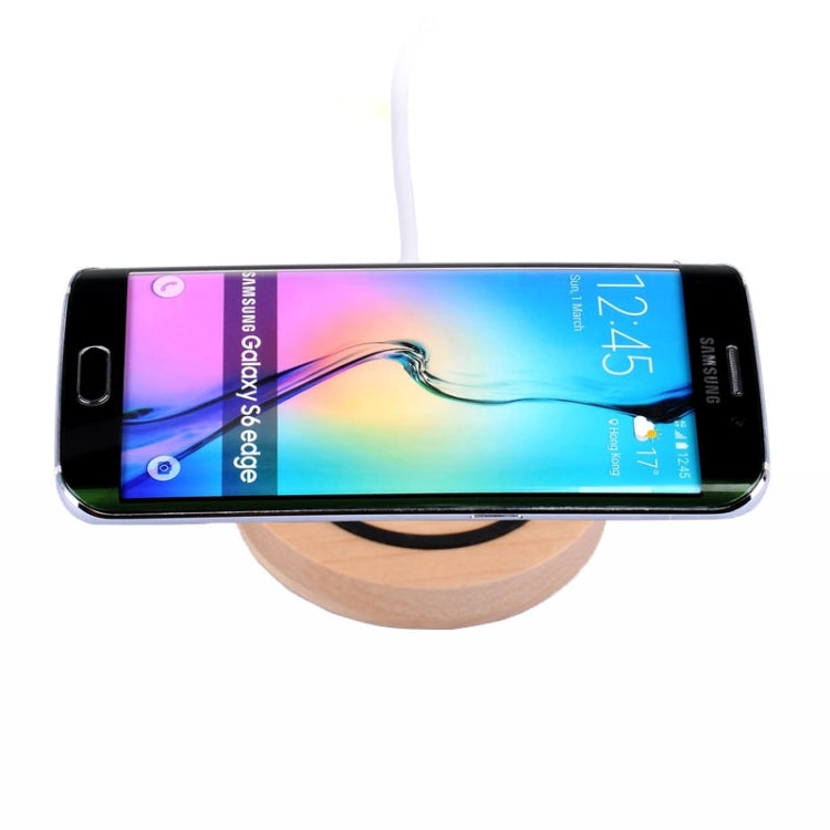Itian Qi Wooden Round Wireless Charger Transmitter Charging Pad  , For iPhone 8 / 8 Plus / X &  Galaxy S6 / S6 edge , Nokia 930 / 830 / 735 / 920 / 928 / 1520 , HTC Droid DNA / 8X , LG Nexus4 / Nexus5 / Nexus6 / Nexus7 / G4 / G3 / G2 / G Pro , SONY Z3V