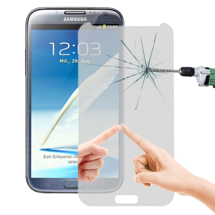 LOPURS Mirror 0.26mm 9H+ Surface Hardness 2.5D Explosion-proof Tempered Glass Film for Galaxy Note II / N7100