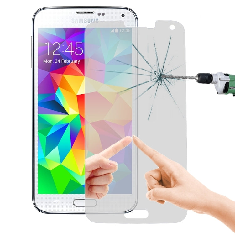LOPURS Mirror 0.26mm 9H+ Surface Hardness 2.5D Explosion-proof Tempered Glass Film for Galaxy S5 / G900