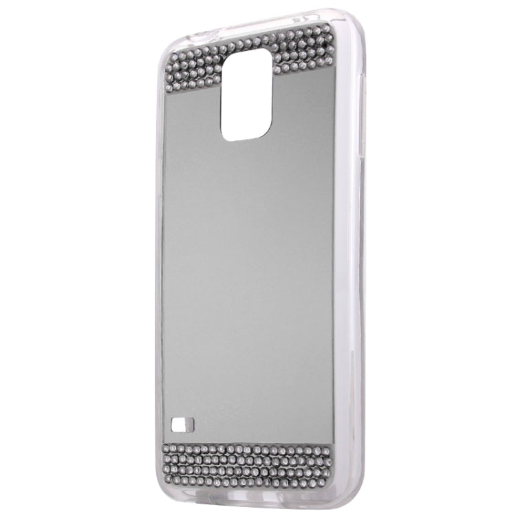 Diamond Encrusted Mirror TPU Protective Case for Galaxy S5 / G900(Grey)