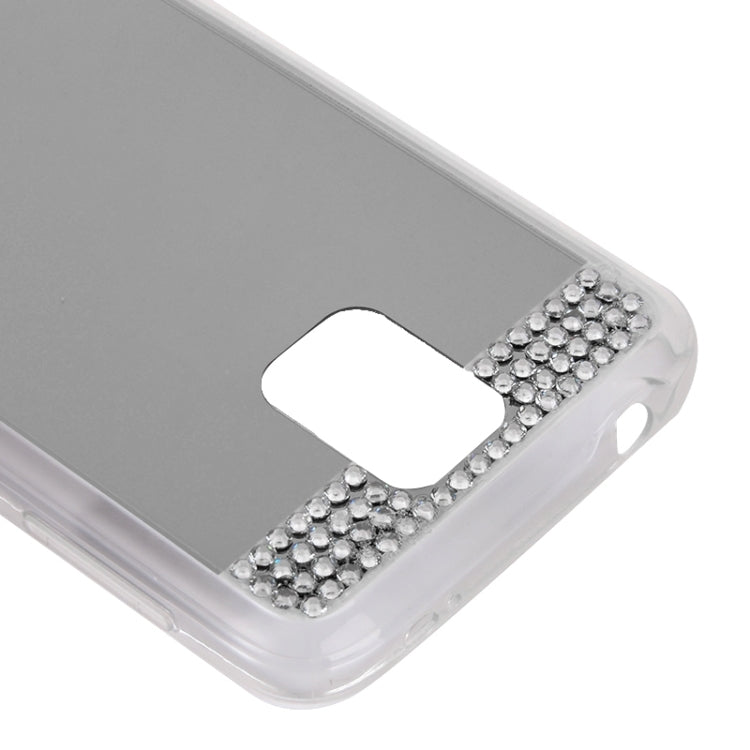 Diamond Encrusted Mirror TPU Protective Case for Galaxy S5 / G900(Grey)